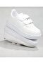 Girl Boy Baby Kids Sneakers Velcro White Plain Sneaker - 5