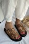Kyle Tan Suede Buckle Detail Women's Slippers - 4