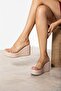 Wicker Filled Transparent Heeled Women's Sandals - 4