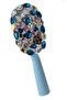 Blue Color Stone and Pearl Hair Brush/Comb - 3