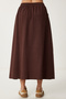 Faded Effect Flared Denim Skirt Brown Lmx0074 - 6
