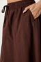 Faded Effect Flared Denim Skirt Brown Lmx0074 - 5