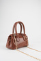 Women's Case Tan Charm Gift Design Flip Lock Closure Handbag and Shoulder Bag - 4