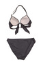 Glowzia Gray Brazilian Bow Detail Padded Support Push-Up Bikini Set - 2