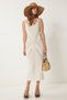 Women's Cream Openwork Strappy Summer Knitwear Dress Er00054 - 3