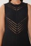 Women's Black Openwork Summer Knitwear Dress Ki̇00114 - 3