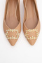GHENT Beige Skin Pearl Stone Women's Ballerina Shoes - 2