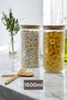 Set of 2 Glass Jars with Bamboo Spoon Seal Lid 1500ml Seasoning Food Storage Set Kw-372F - 2