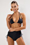 Siyah Üçgen Cut Out Detaylı Bikini Üstü TBESS25BU00034 - 2