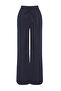 Navy Blue Wide Leg Belted Woven Trousers - Twoss25Pl00031 - 6