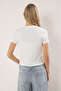 Ekru Limon Baskılı Fitted/Vücuda Oturan Örme T-shirt TWOSS25TS00108 - 4