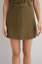 Khaki Cotton Gabardine Mini Godeli Flared Skirt Twoss25Et00192 - 3