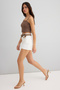 Beyaz Pamuklu Gabardin Mini Şort & Bermuda TWOSS25SR00210 - 3
