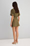 Khaki Cotton Gabardine Mini Godeli Flared Skirt Twoss25Et00192 - 5
