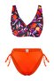 Çiçek Desenli Biyeli Bralette Kaplı Regular Yüksek Bel Bikini Takımı TBESS25BT00177 - 5