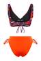 Çiçek Desenli Biyeli Bralette Kaplı Regular Yüksek Bel Bikini Takımı TBESS25BT00177 - 6