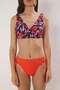 Çiçek Desenli Biyeli Bralette Kaplı Regular Yüksek Bel Bikini Takımı TBESS25BT00177 - 3