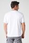 Men's White Crew Neck Sleeve Collar Stripe Kagi Fabric T-Shirt - 6
