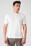 Men's Ecru Crew Neck Skirt Slit Knitwear T-Shirt