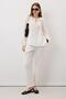 Women's Ecru Elastic Waist Carrot Leg Muslin Trousers - 2