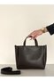 Women's Faux Leather Long Strap Hand and Shoulder Bag with Front Zipper Pocket - 5