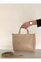 Women's Faux Leather Long Strap Hand and Shoulder Bag with Front Zipper Pocket - 6