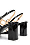 Women's Genuine Leather Black Patent Leather High Heels - 5