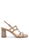 Women's Genuine Leather Beige Heeled Shoes