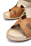 Women's Genuine Leather Beige Heeled Sandals - 4