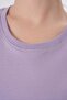 Basic 100% Organic Cotton Women's Logo Purple T-Shirt - 3