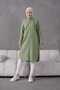 100% Cotton Women's Hijab Tunic Blouse Long Sleeve Buttoned Long Length Daily Casual Shirt