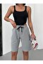 Women's Striped Combed Cotton Women's Shorts - 4