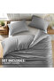 3-Piece Duvet Cover Set, 100% Cotton Luxury Sateen, Silver - 3