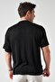 Men's Black Short Sleeve Cotton Knitwear Shirt - 5