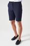 Men's Navy Blue Waist Half Elastic Gold Shorts - 5