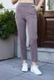 Women's Modal Silky Lycra Fabric High Waist Front Seam Pocket Skinny Leg Pants-Brown - 4