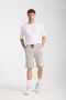 Men's Striped Combed Shorts T-Shirt Suit - Bottom Top Sweatpants Set - 5