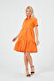Women's Short Sleeve Polo Neck Button Dress - 6