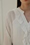 Shilsee Women White Color Ruffle Detail Transparent Inner Bluzlu Shirt - 4