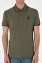 Men's Slim Fit Polo Neck Dark Khaki Basic T-Shirt 50305980-VR111 - 7
