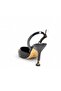 Gilda Gold Accessory Detailed Navy Blue Patent Leather Stiletto - 4