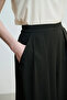 Slit Wide Leg Trousers - Black - 3