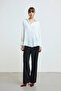 White Relaxed Cut Viscose Shirt - 2