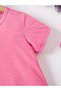 Girl's Pink Gold Hearts Printed T-Shirt-Dress - 3