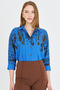 Women's Cobalt Blue Quarter Sleeve Casual Shirt Arm-25Y 001055 - 5