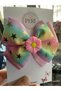 Buckle;Pink and Multi-Colored Children's Buckle Made of Grosgrain Ribbon with Gold Star Pattern. - 4