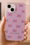 iPhone 14 Plus/15 Plus Case Purple Glittery Bow Pattern Colorful Shiny Shock Absorbing - 3
