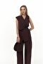 Kampala Asymmetrical Claret Red Vest Trousers Set