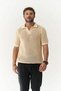 Robert Men's Polo Neck Beige Knitwear T-Shirt - 2