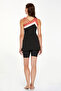 3059 Women's Black Shoulder Strap Detailed Tights Swimsuit - 4